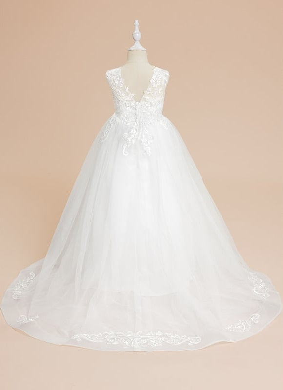 Robe Dentelle Tulle Embellie - gallery 3