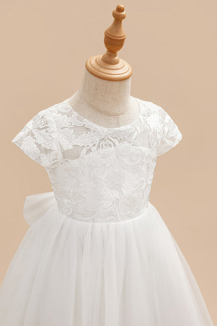 Robe Dentelle Tulle Blanc Festif - gallery 8