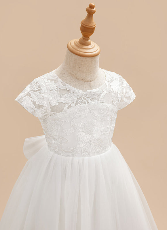 Robe Dentelle Tulle Blanc Festif - gallery 8