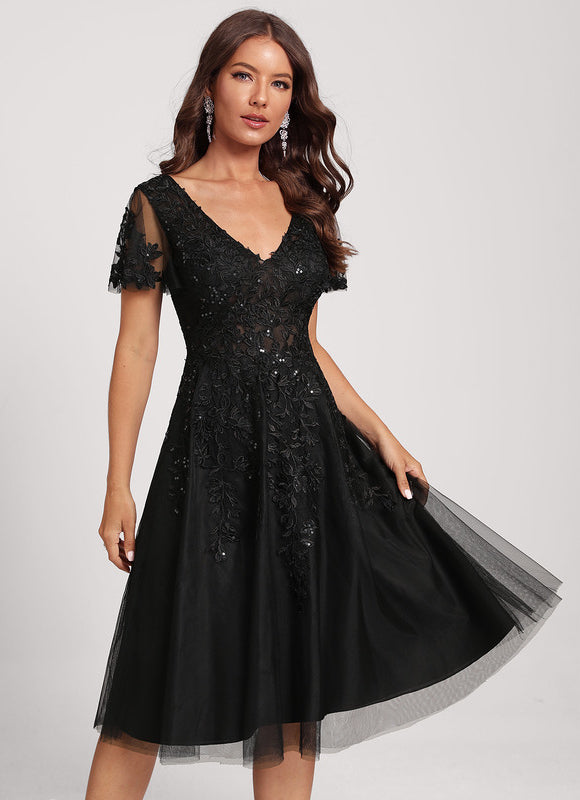 Robe Dentelle Éclat Tulle Nocturne