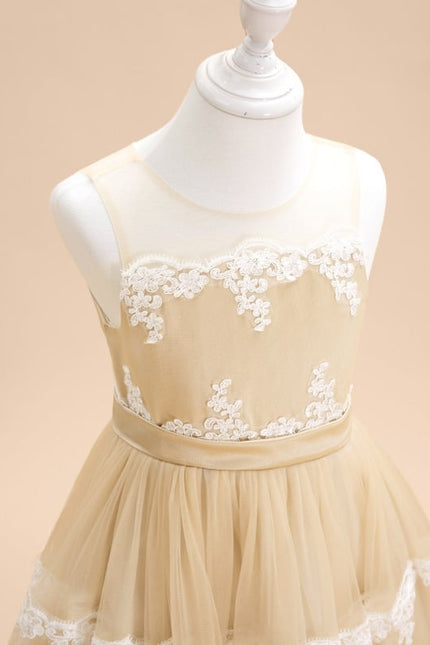 Robe Dentelle Dorée Délicate - gallery 8