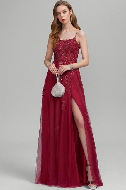 Robe Dentelle Longue Bordeaux Élégante
