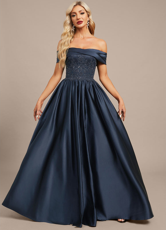 Robe Dentelle Satinée Évasée - gallery 2