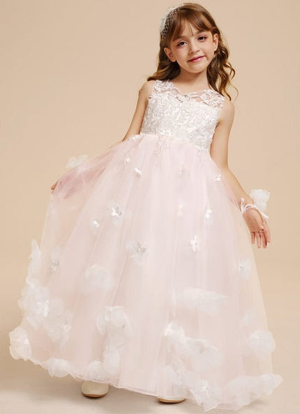 Robe Dentelle Tulle Floral Rose