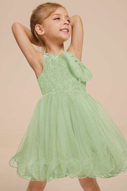 Robe Dentelle Tulle Vert Pastel - gallery 3