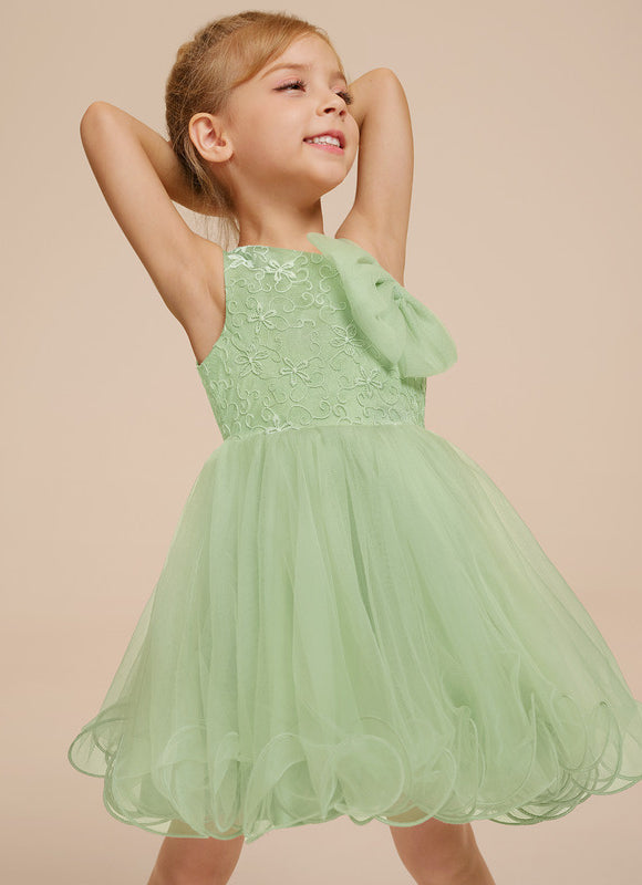 Robe Dentelle Tulle Vert Pastel - gallery 3