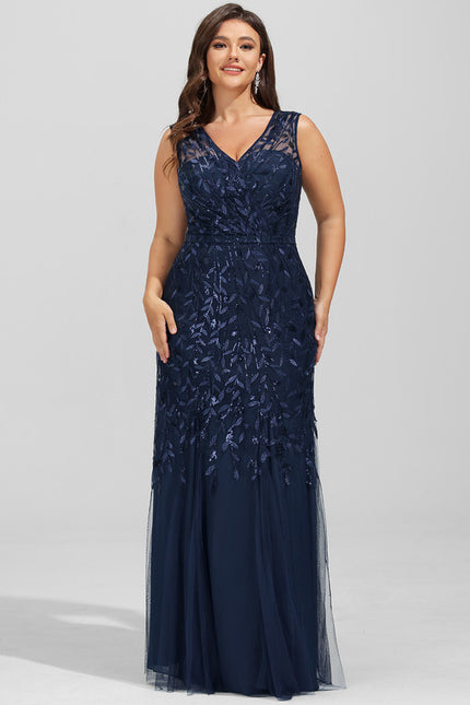 Robe Dentelle Marine Pailletée - gallery 6