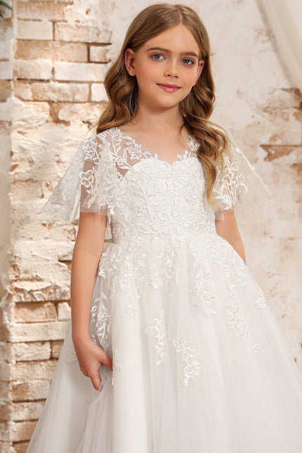 Robe De Baptême Fille En Dentelle - gallery 8