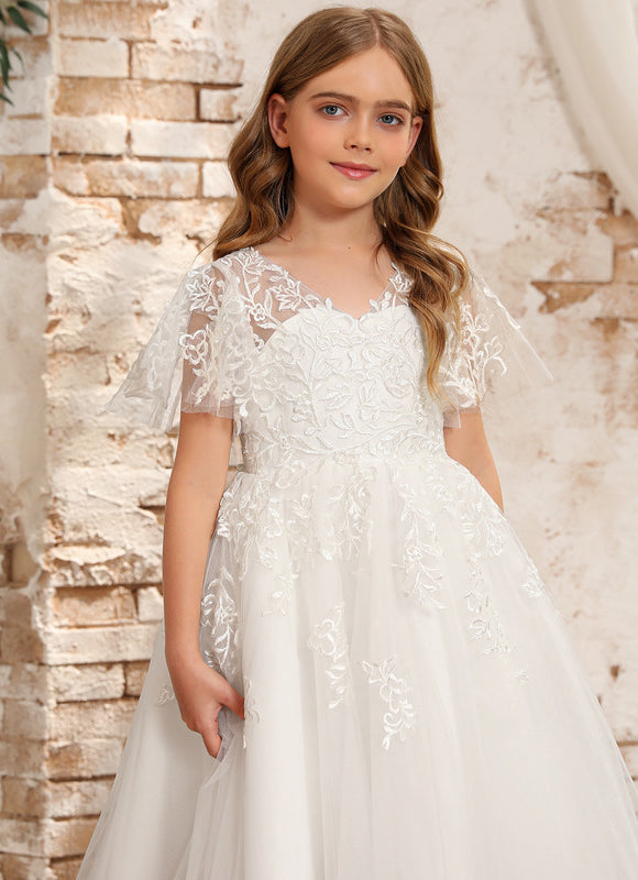 Robe De Baptême Fille En Dentelle - gallery 8