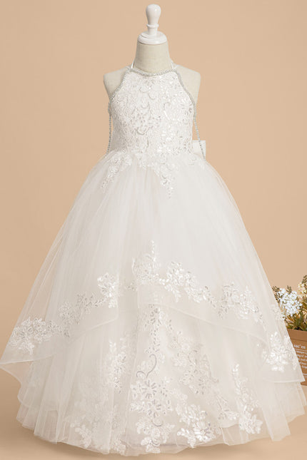 Robe Dentelle Nuptiale Tulle Enfant - gallery 1