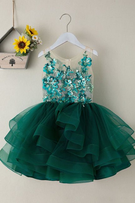 Robe Dentelle Festive Émeraude - gallery 4