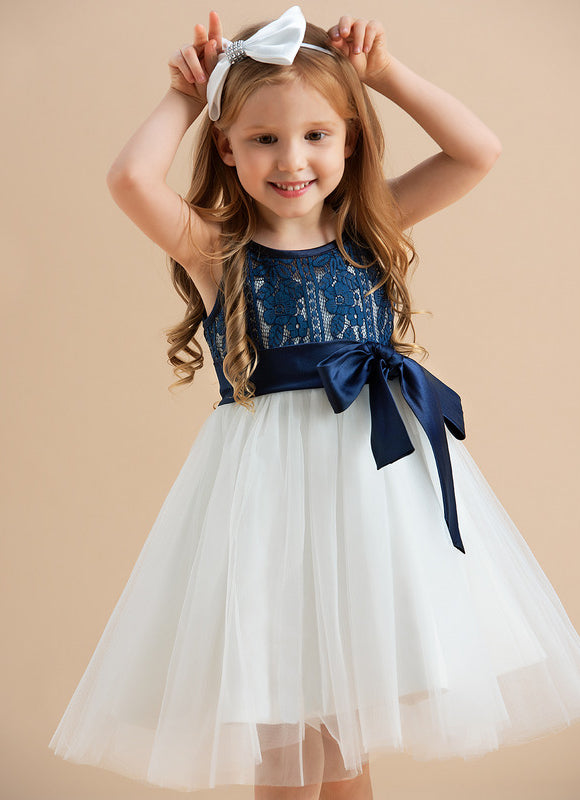 Robe Dentelle Enfant Marine