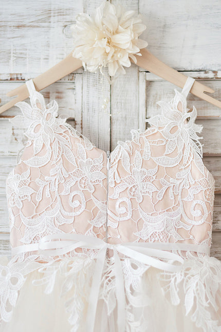 Robe Dentelle Nuptiale Enfantine Élégante - gallery 3