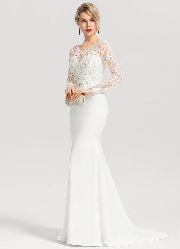 Robe Dentelle Sirène Brodée - gallery 5