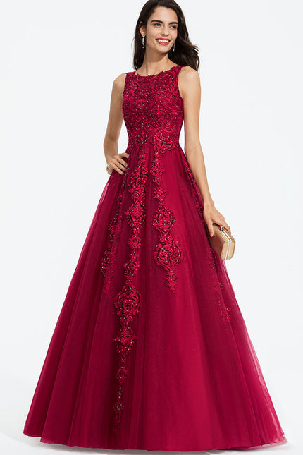 Robe Dentelle Rubis Ornée - gallery 1