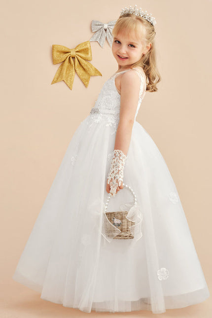 Robe Dentelle Tulle Marine Fleurie - gallery 1