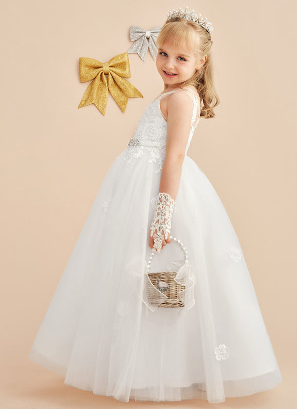 Robe Dentelle Tulle Marine Fleurie - gallery 1
