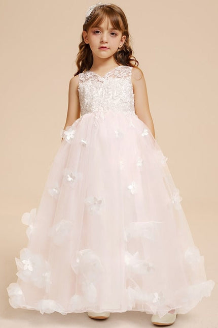 Robe Dentelle Tulle Floral Rose - gallery 2
