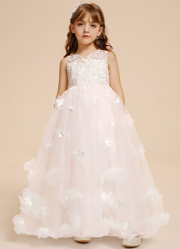 Robe Dentelle Tulle Floral Rose - gallery 2