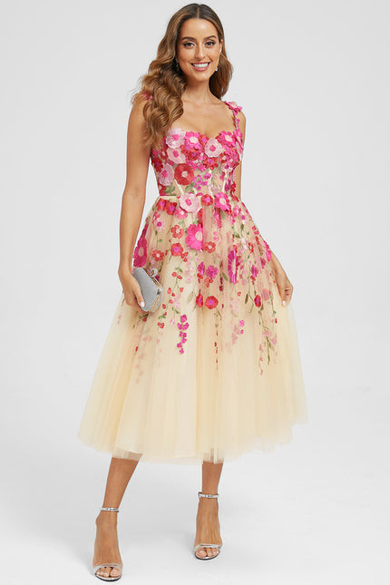 Robe Dentelle Florale Éclatante - gallery 3