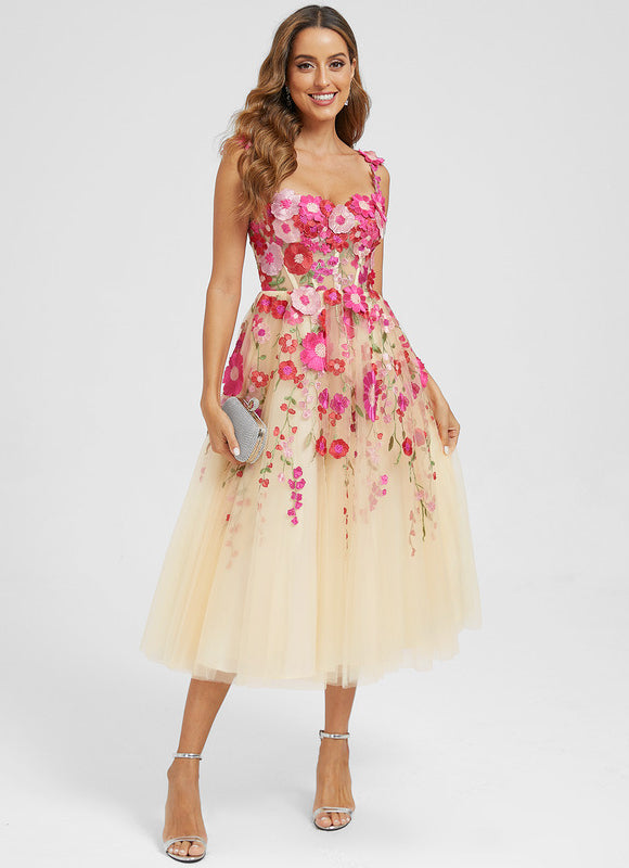 Robe Dentelle Florale Éclatante - gallery 3