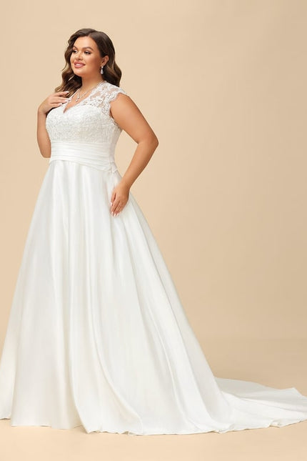 Robe Dentelle Satinée Traîne - gallery 7