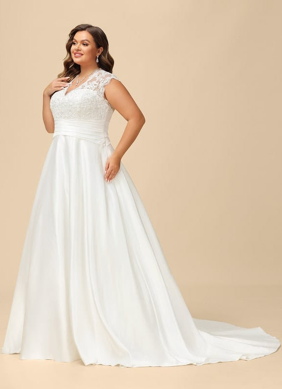 Robe Dentelle Satinée Traîne - gallery 7