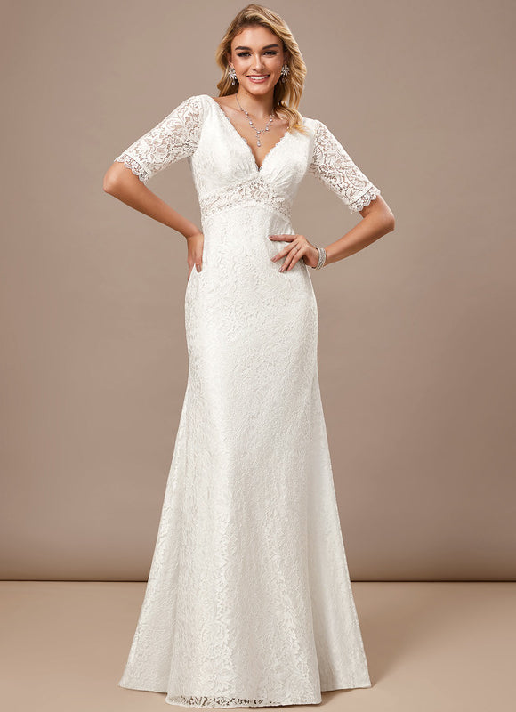 Robe Mariee Fourreau Dentelle - gallery 1