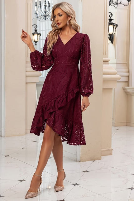 Robe Dentelle Marine Volants Chic - gallery 7