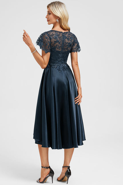 Robe Dentelle Soirée Marine - gallery 5