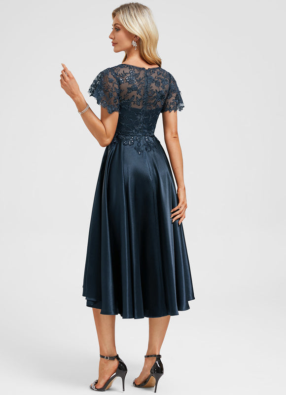 Robe Dentelle Soirée Marine - gallery 5