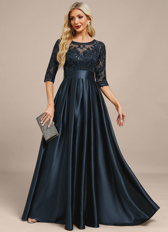 Robe Dentelle Élégante Satinée - gallery 5