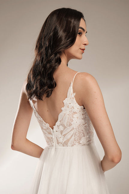 Robe Trapeze Blanche Dentelle - gallery 4