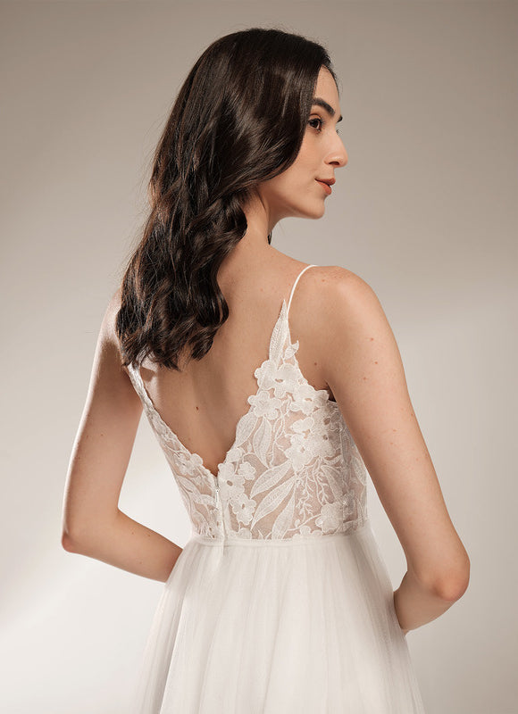 Robe Trapeze Blanche Dentelle - gallery 4