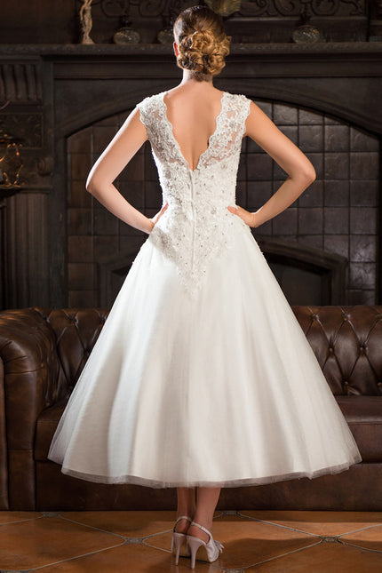 Robe Dentelle Princesse Tulle Étoilé - gallery 5