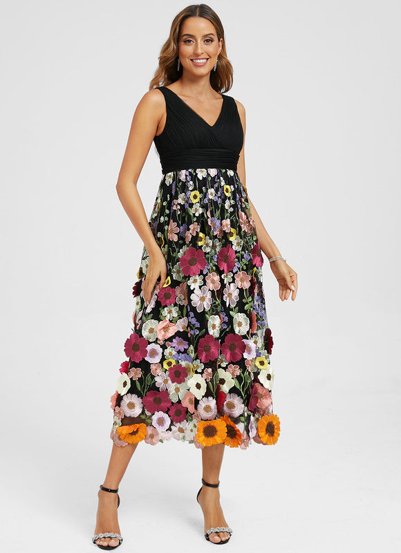 Robe Dentelle Éclat Florale - gallery 1