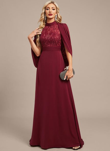 Robe Dentelle Soirée Col Haut