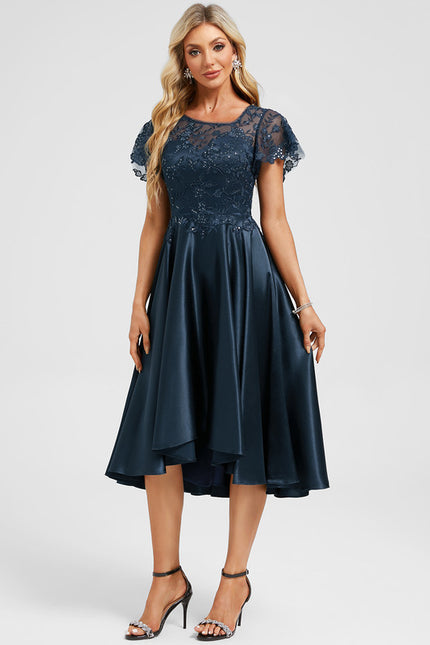 Robe Dentelle Soirée Marine - gallery 2