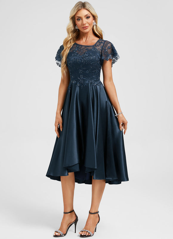 Robe Dentelle Soirée Marine - gallery 2