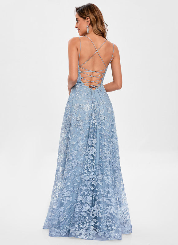 Robe Dentelle Bal Satinée - gallery 5