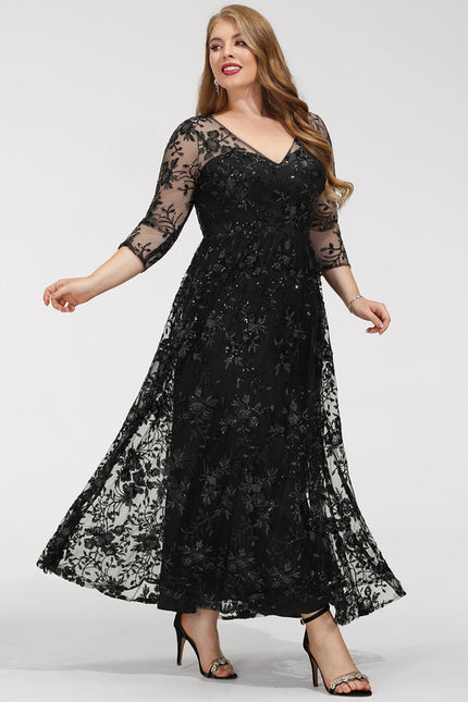 Robe Dentelle Étoilée Noire - gallery 8