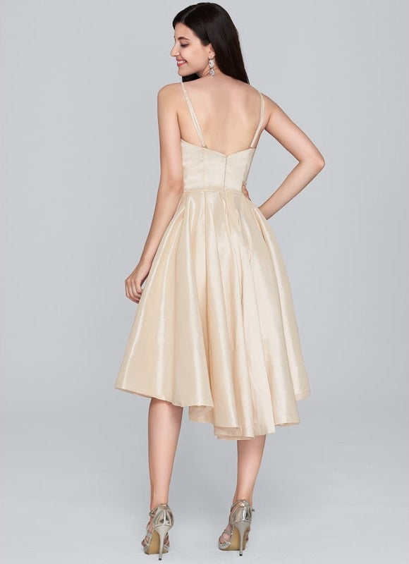 Robe Dentelle Satinée Dorée - gallery 5