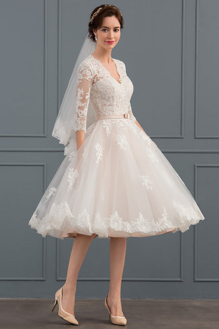 Robe Dentelle Tulle Écrue - gallery 1