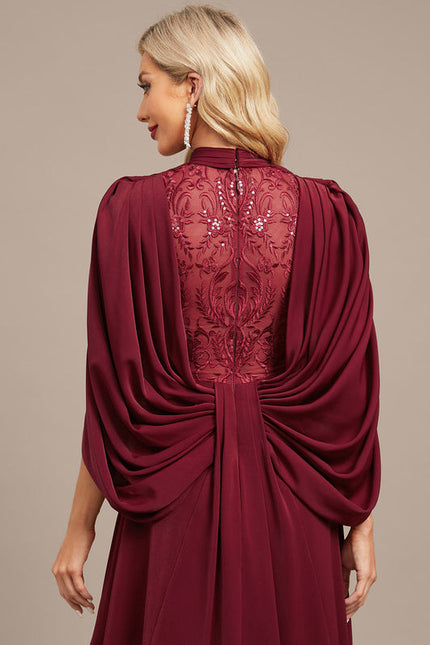 Robe Dentelle Soirée Col Haut - gallery 6