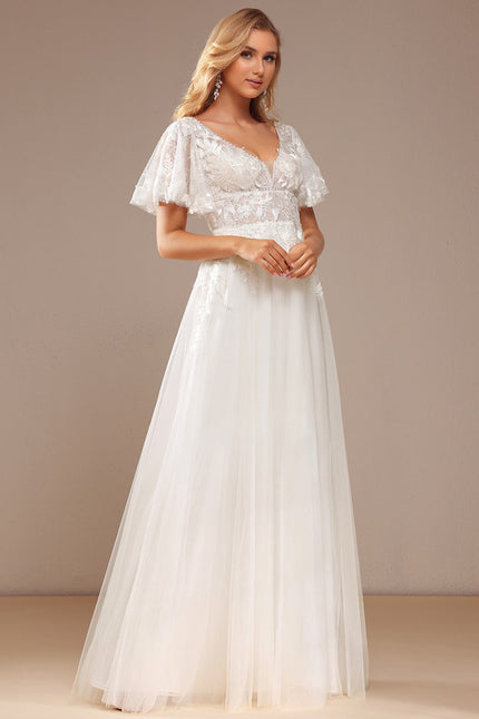 Robe Dentelle Éthérée Perlée - gallery 5