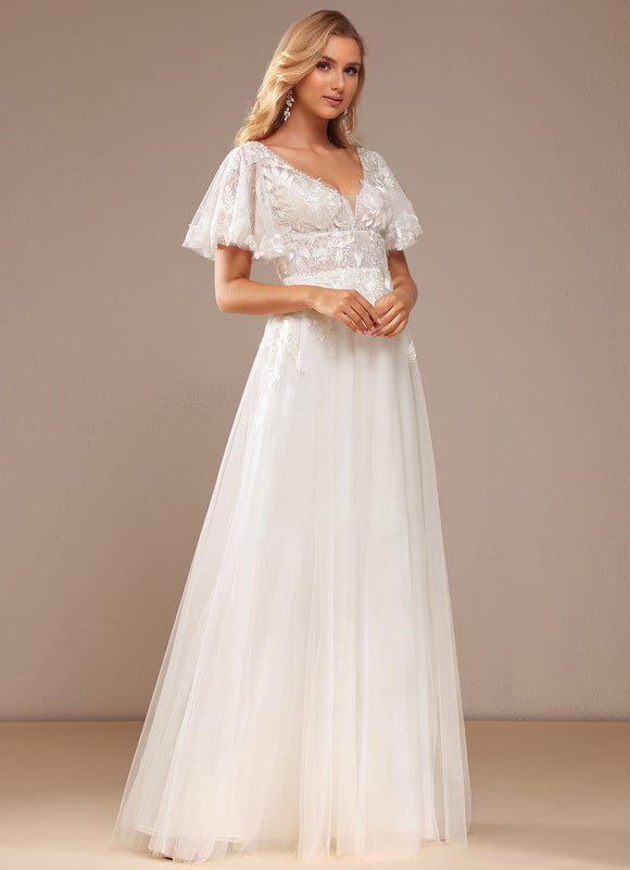 Robe Dentelle Éthérée Perlée - gallery 5