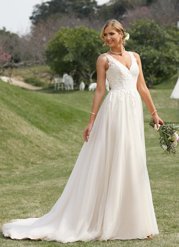 Robe Dentelle Tulle Délicate - gallery 5