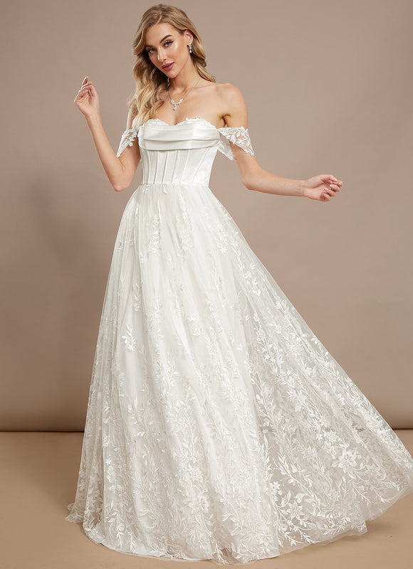 Robe Dentelle Satinée Florale - gallery 1