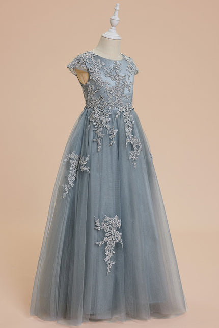 Robe Dentelle Nuptiale Enfant Tulle - gallery 3