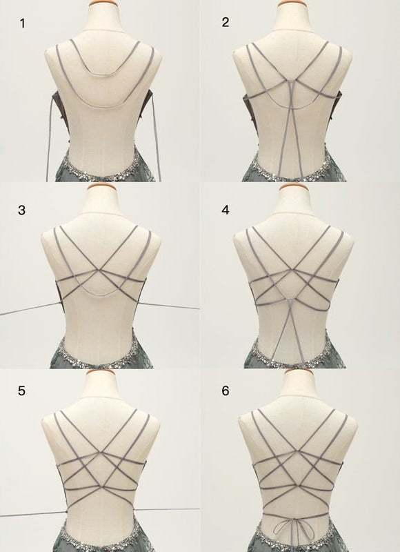 Robe De Soirée Dentelle Verte - gallery 4